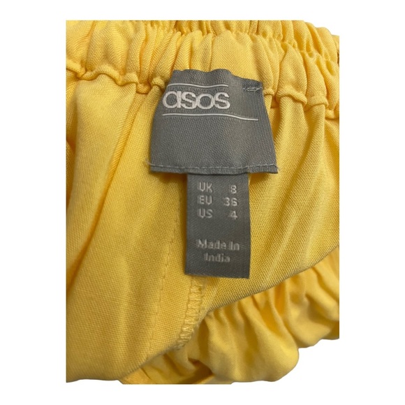 ASOS womens front tie plunge Beach romper yellow size 4. - Picture 10 of 12